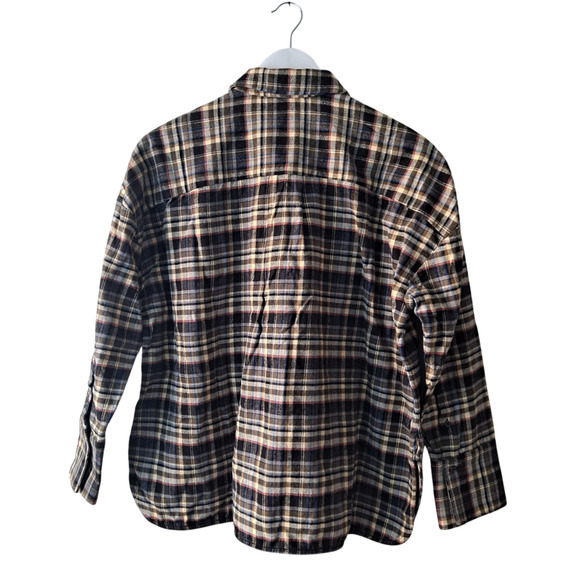 NWOT Everlane Boxy Flannel Shirt Button-Down Top Brown Multi Plaid Womens Size S - Picture 3 of 11